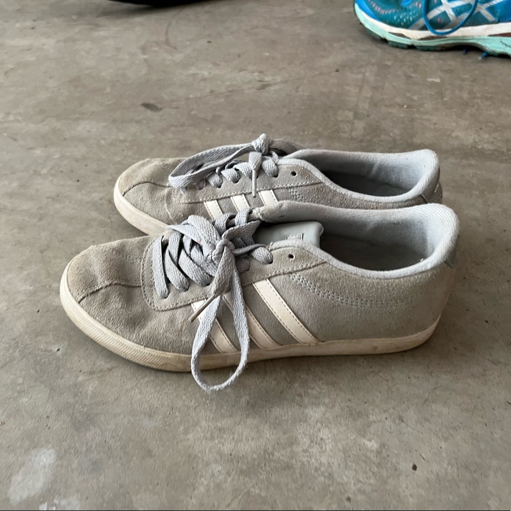 Gray adidas tennis sneakers, used